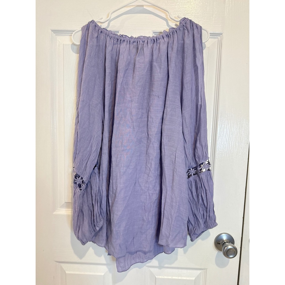Melissa Paige Off Shoulder‎ Top Lace Detail Bohemian Blouse Petite PXL/PTG - Picture 6 of 6